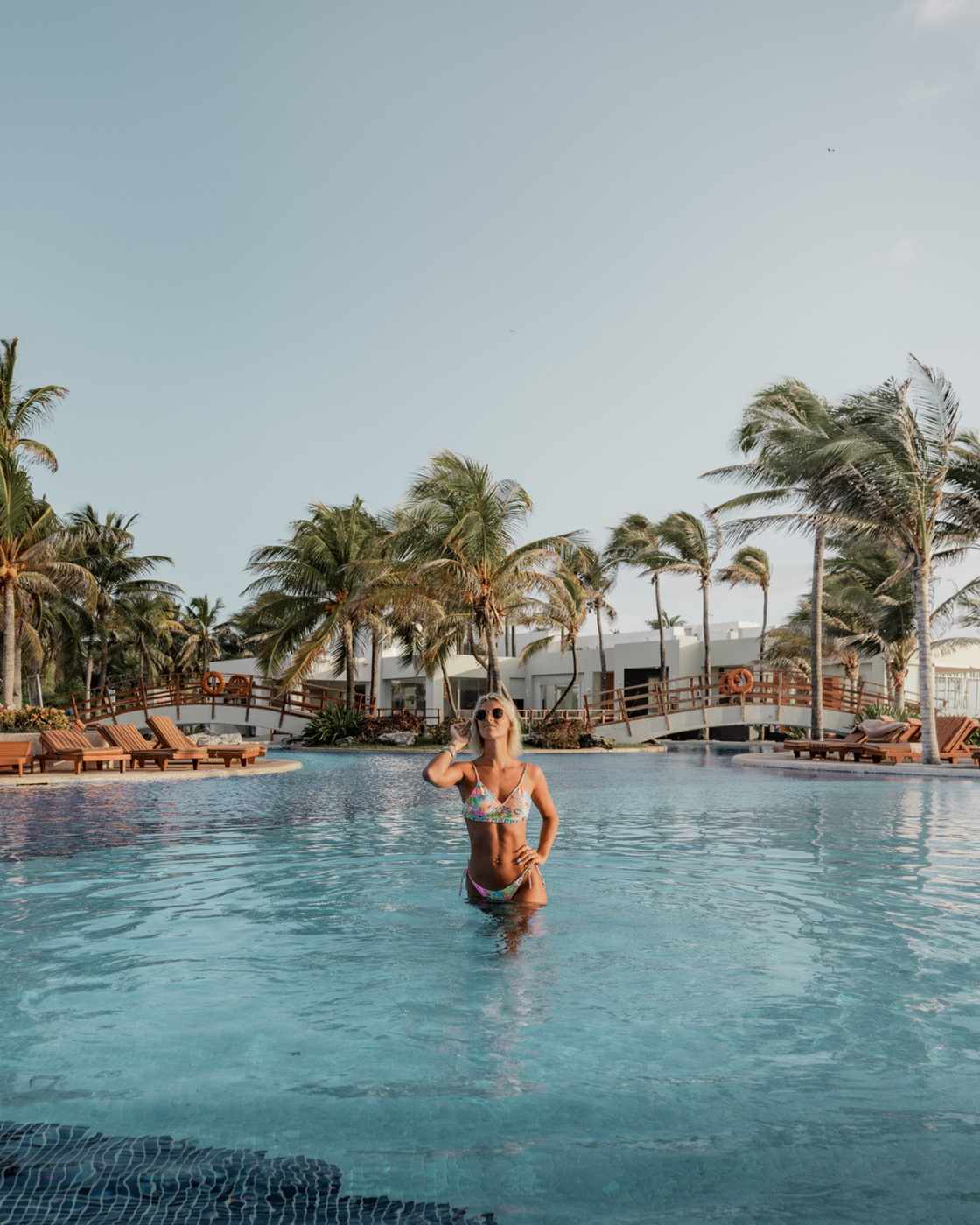 Panoramic image of 400mts pool at The Pyramid at Grand Oasis hotel